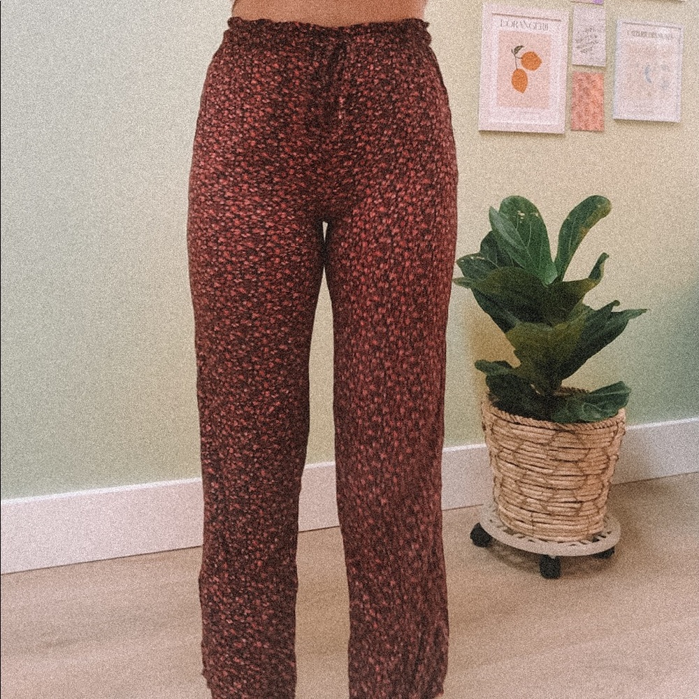 Straight Leg Flowy Floral Pants